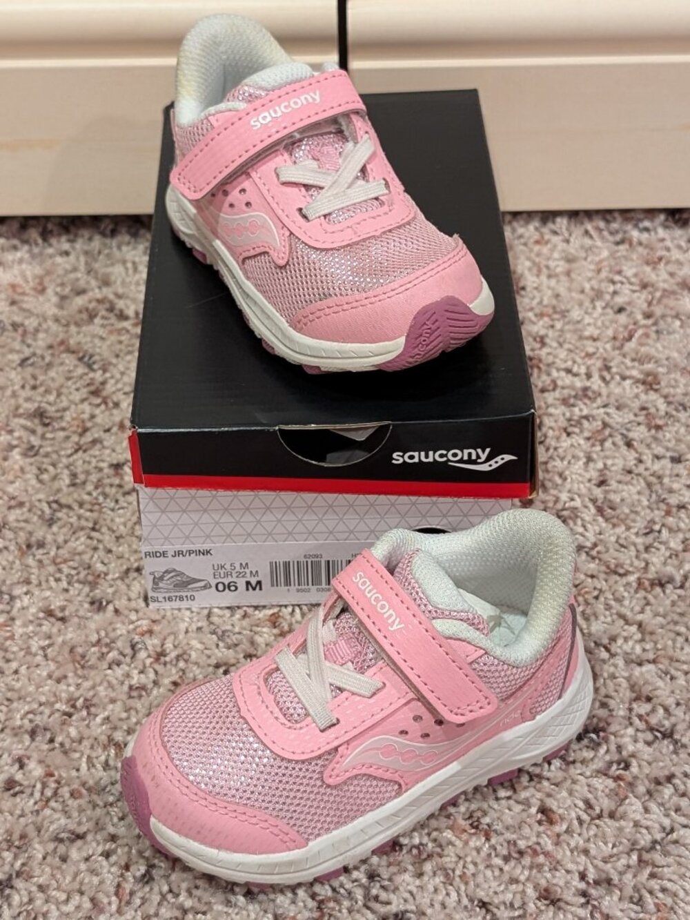 Saucony Ride Jr (Toddler/Little Kid) 6M Pink